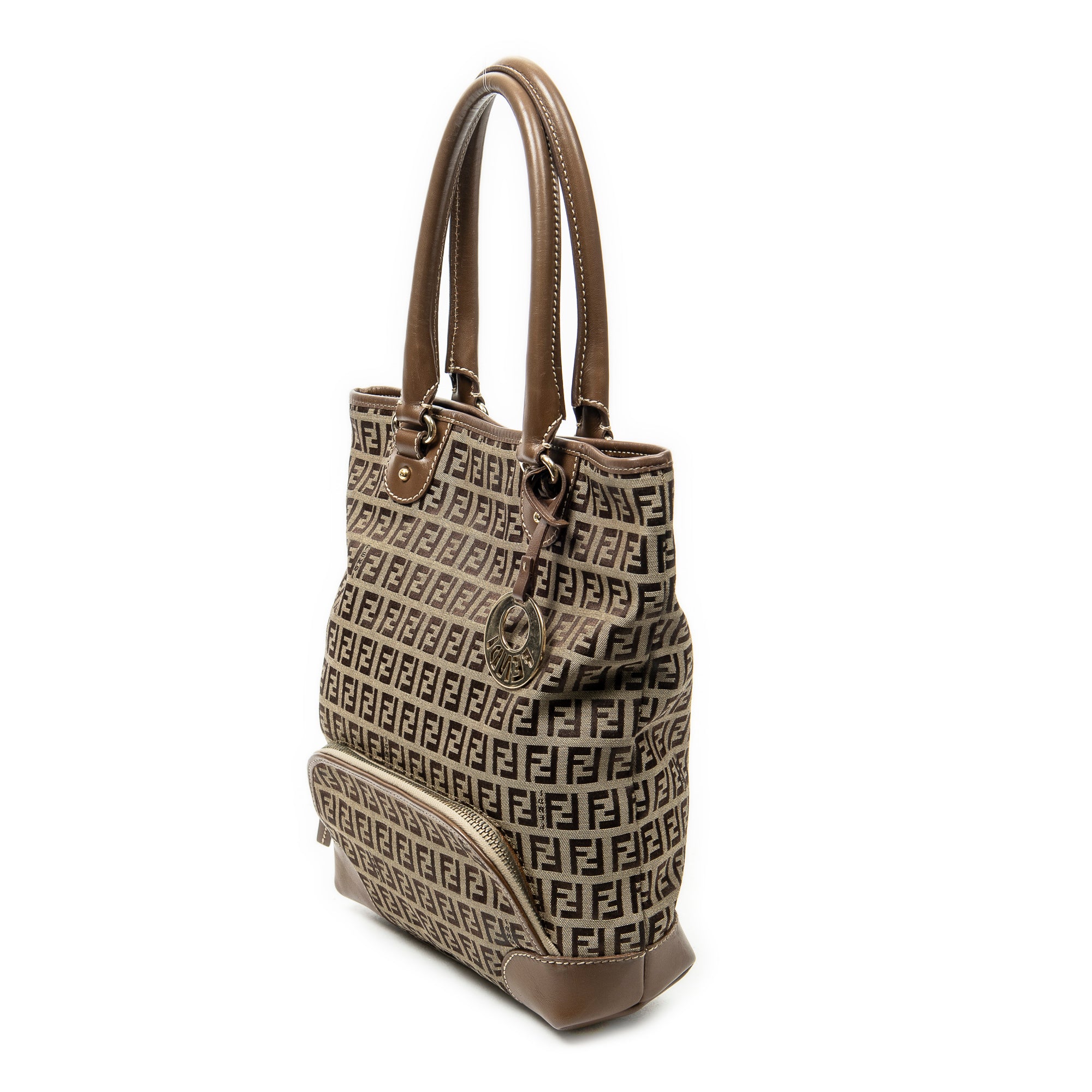 Shoulder Bag Chef Front Pocket Tote Brown Zucchino Canvas