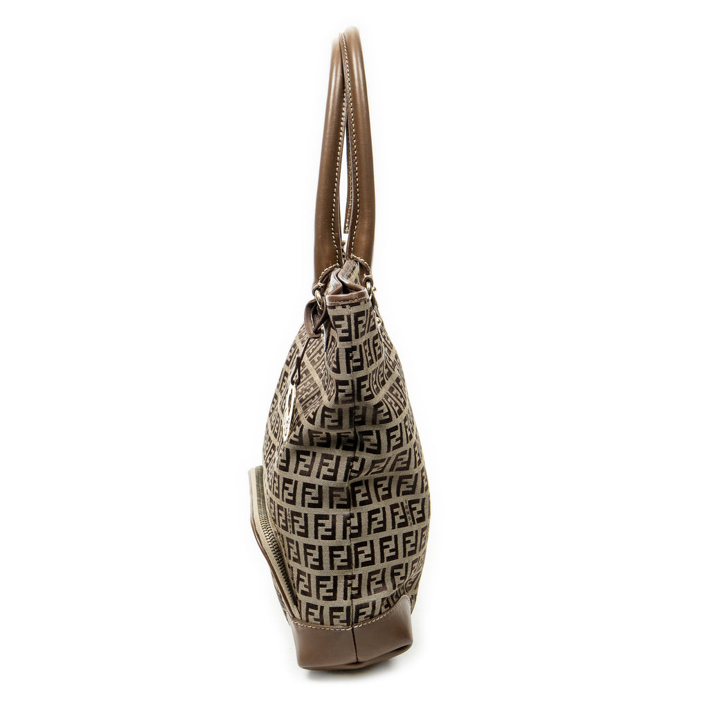 Shoulder Bag Chef Front Pocket Tote Brown Zucchino Canvas