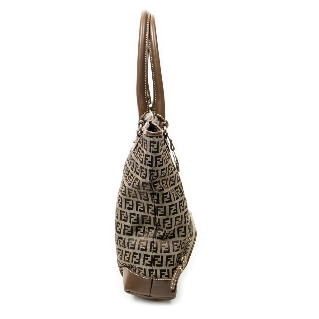 Shoulder Bag Chef Front Pocket Tote Brown Zucchino Canvas