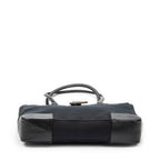 Shoulder Bag G Buckle Logo Open Tote Black Canvas