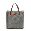 Handbag Diamante Tote Grey Quilted Felt Canvas