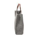 Handbag Diamante Tote Grey Quilted Felt Canvas