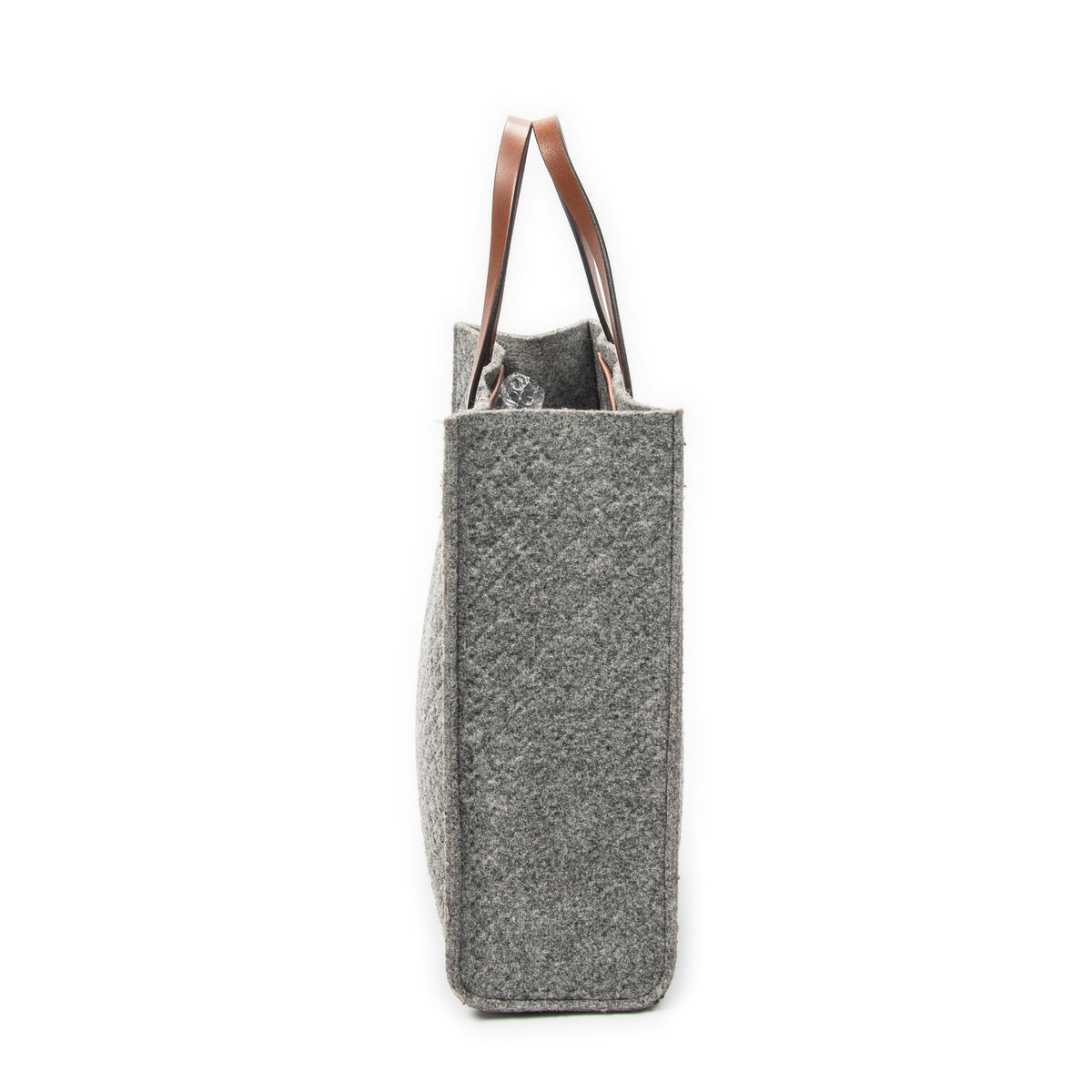 Handbag Diamante Tote Grey Quilted Felt Canvas