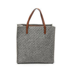 Handbag Diamante Tote Grey Quilted Felt Canvas
