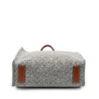 Handbag Diamante Tote Grey Quilted Felt Canvas
