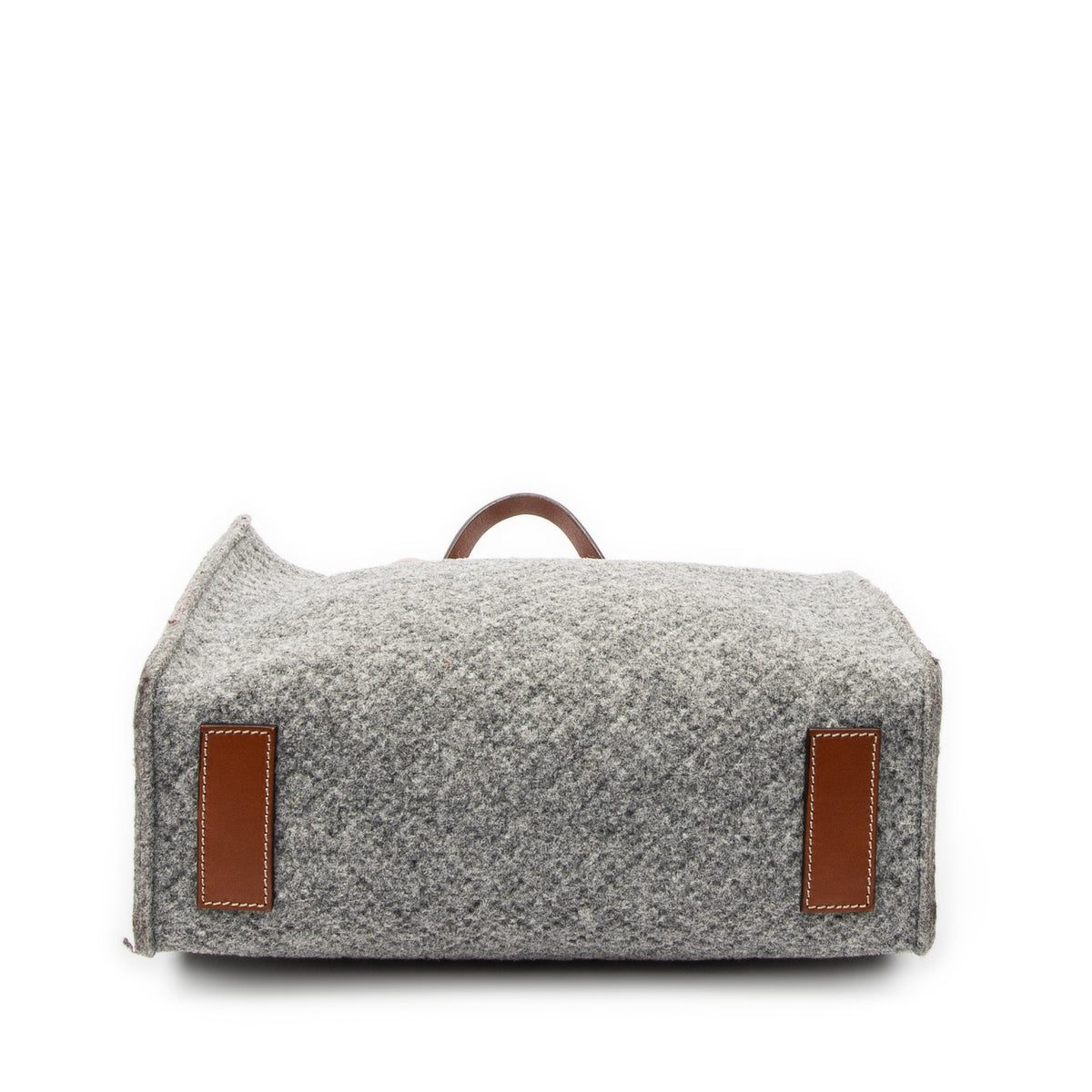 Handbag Diamante Tote Grey Quilted Felt Canvas