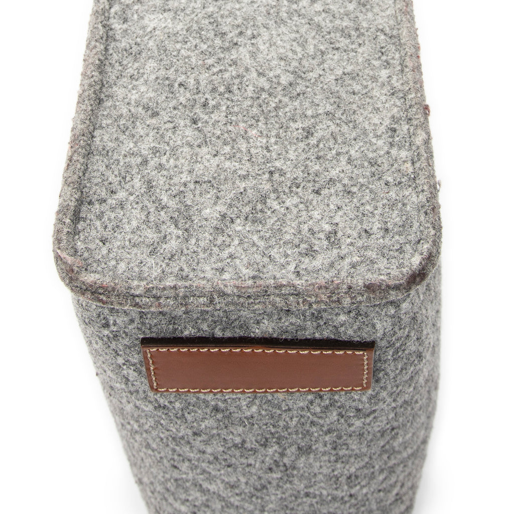 Handbag Diamante Tote Grey Quilted Felt Canvas