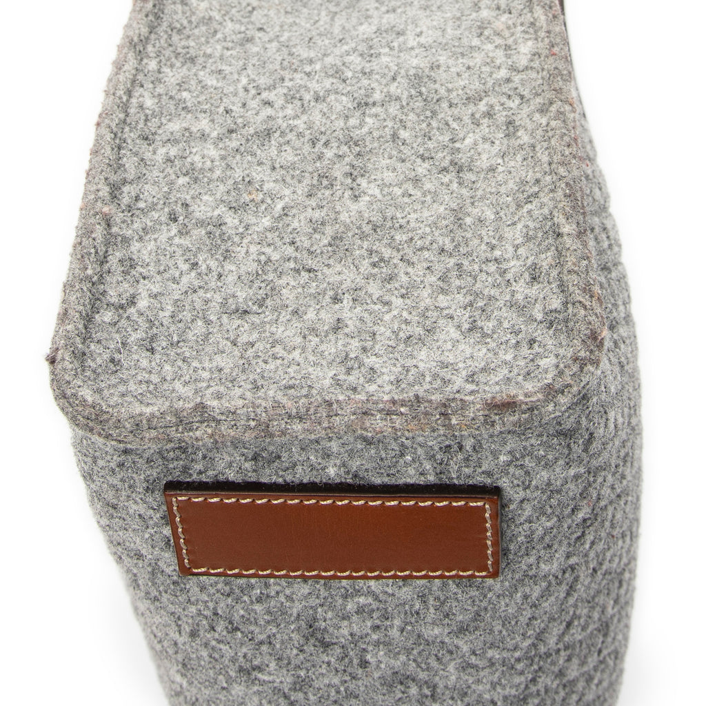 Handbag Diamante Tote Grey Quilted Felt Canvas