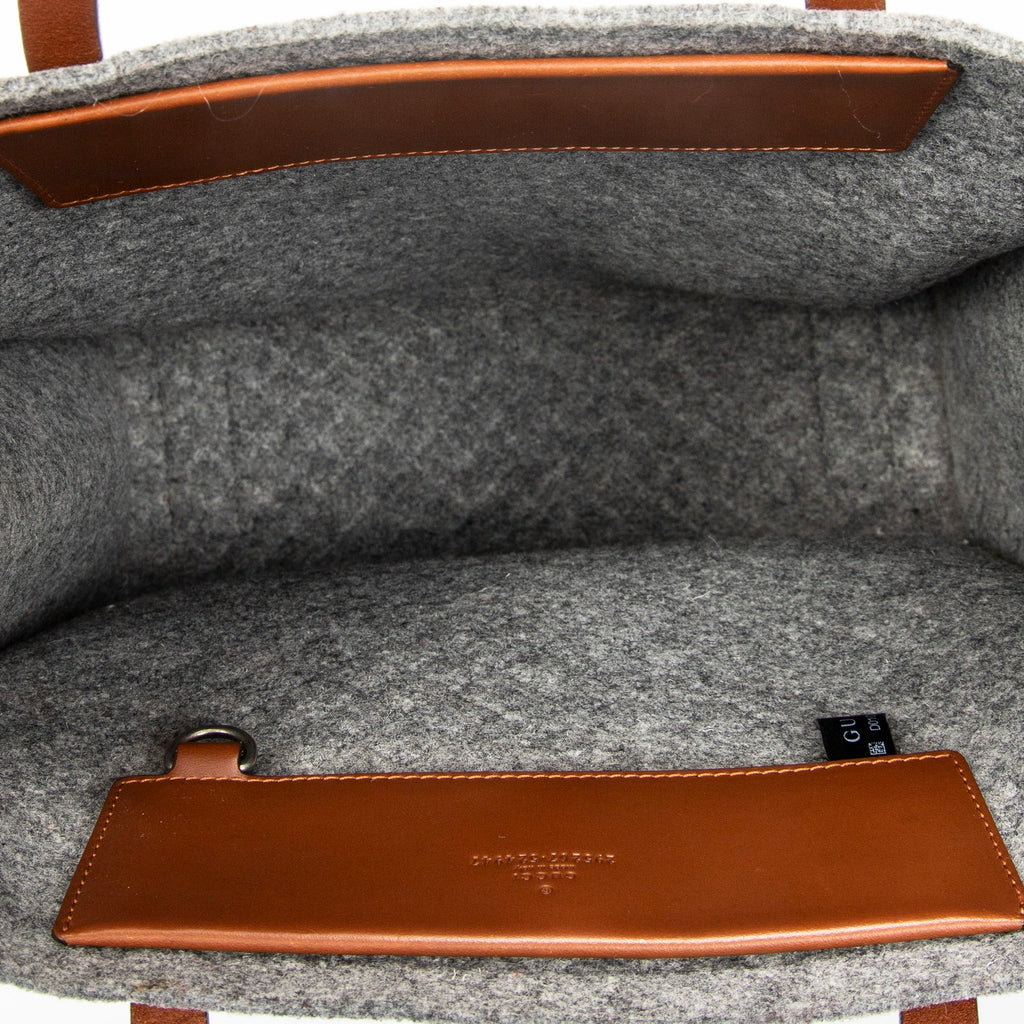 Handbag Diamante Tote Grey Quilted Felt Canvas
