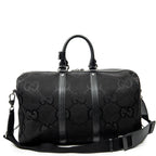 Travel Bag Convertible Duffle Bag Black Jumbo GG Canvas