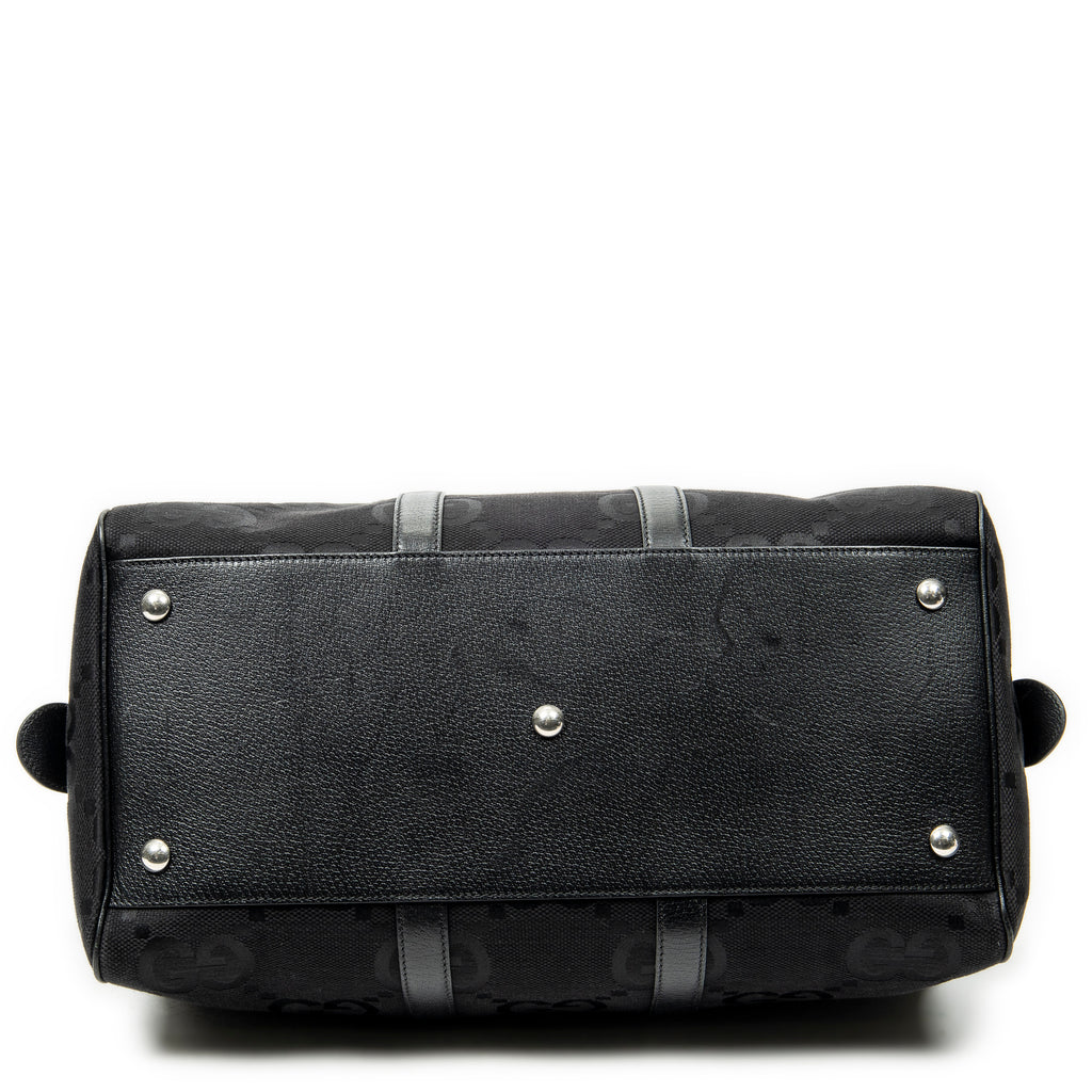 Travel Bag Convertible Duffle Bag Black Jumbo GG Canvas