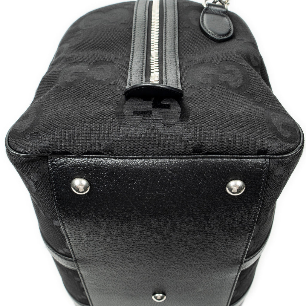 Travel Bag Convertible Duffle Bag Black Jumbo GG Canvas