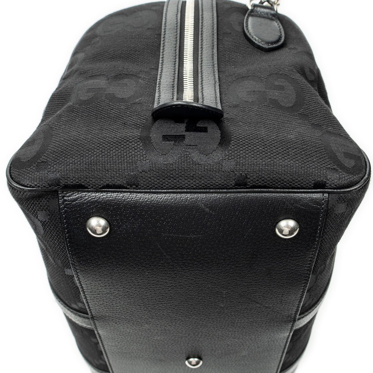 Travel Bag Convertible Duffle Bag Black Jumbo GG Canvas