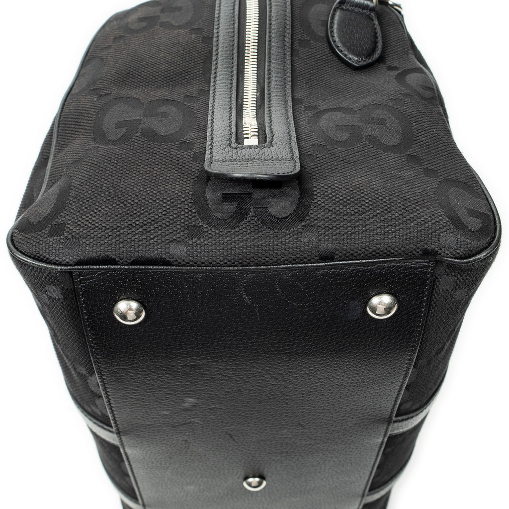 Travel Bag Convertible Duffle Bag Black Jumbo GG Canvas