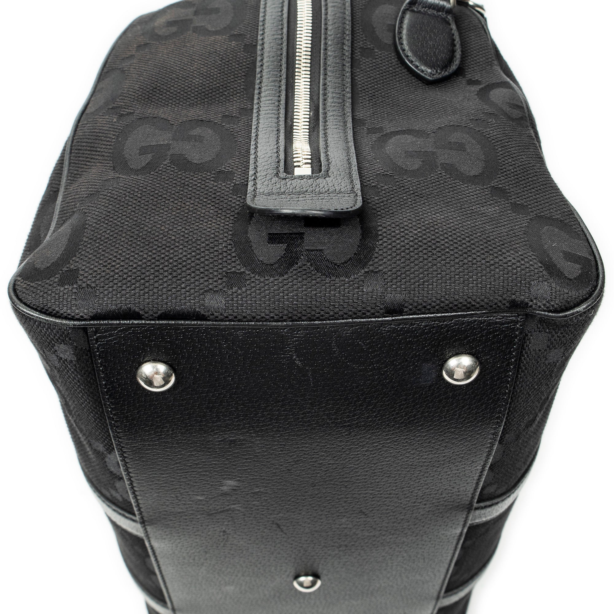 Travel Bag Convertible Duffle Bag Black Jumbo GG Canvas