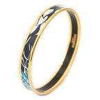 Bracelet Enamel Bangle PM Blue Gold Plated