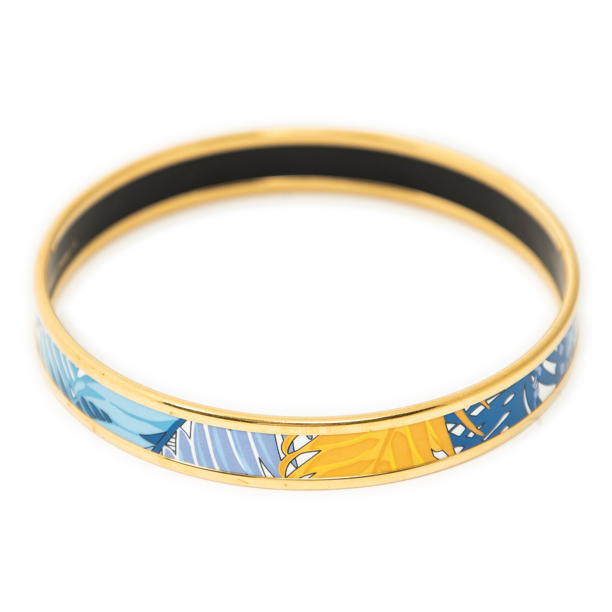 Bracelet Enamel Bangle PM Blue Gold Plated