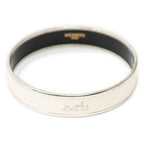 Bracelet Enamel Bangle MM Ivory Silver Plated