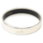 Bracelet Enamel Bangle MM Ivory Silver Plated