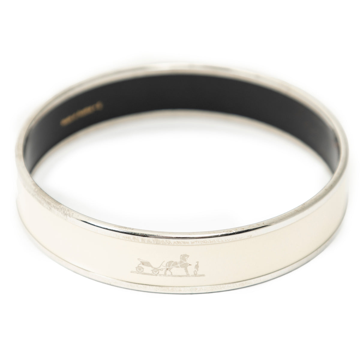 Bracelet Enamel Bangle MM Ivory Silver Plated