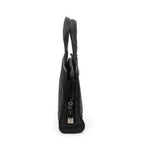 Shoulder Bag Square Zip Tote Black Nylon Canvas