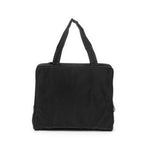 Shoulder Bag Square Zip Tote Black Nylon Canvas