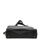 Shoulder Bag Square Zip Tote Black Nylon Canvas