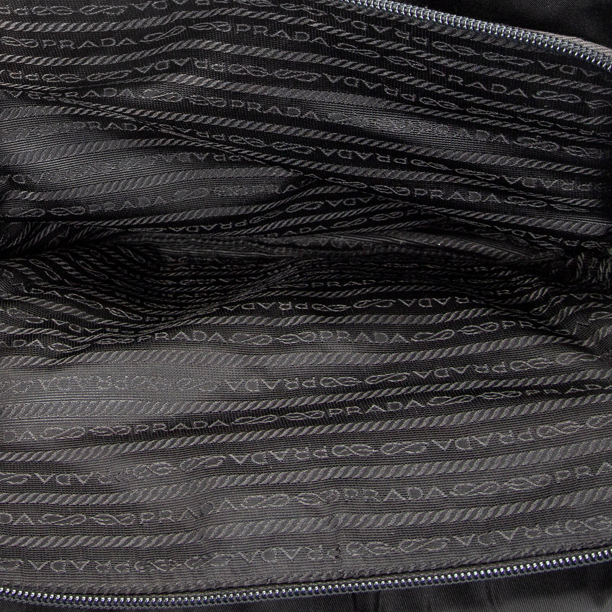 Shoulder Bag Square Zip Tote Black Nylon Canvas