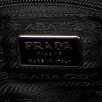Shoulder Bag Square Zip Tote Black Nylon Canvas