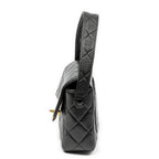 Handbag CC Mini Square Flap Black Quilted Lambskin Leather