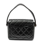 Handbag CC Mini Square Flap Black Quilted Lambskin Leather