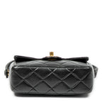 Handbag CC Mini Square Flap Black Quilted Lambskin Leather