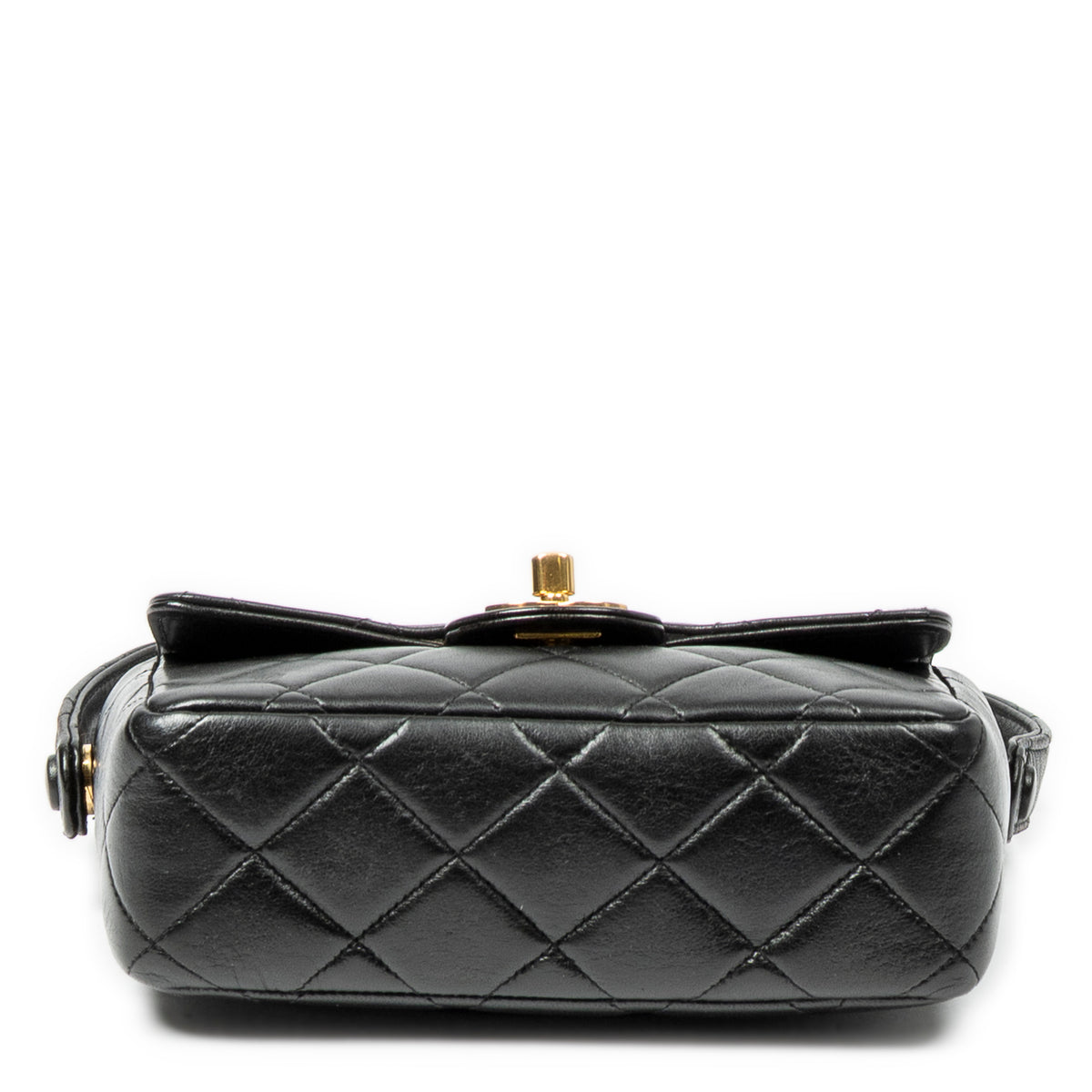 Handbag CC Mini Square Flap Black Quilted Lambskin Leather