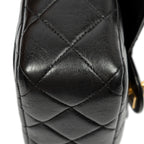 Handbag CC Mini Square Flap Black Quilted Lambskin Leather