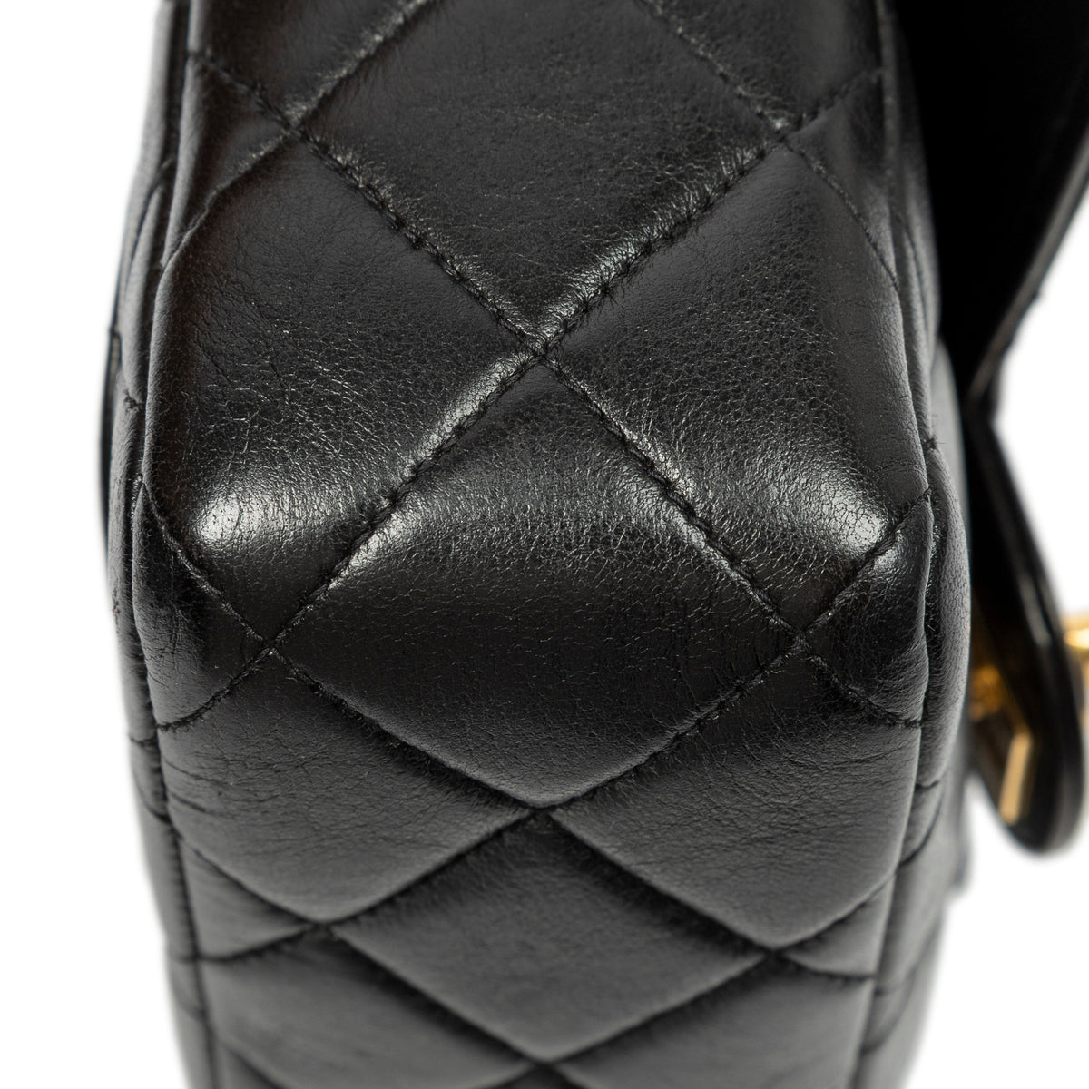 Handbag CC Mini Square Flap Black Quilted Lambskin Leather