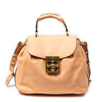 Shoulder Bag Elsie Satchel Orange Grained Calfskin Leather