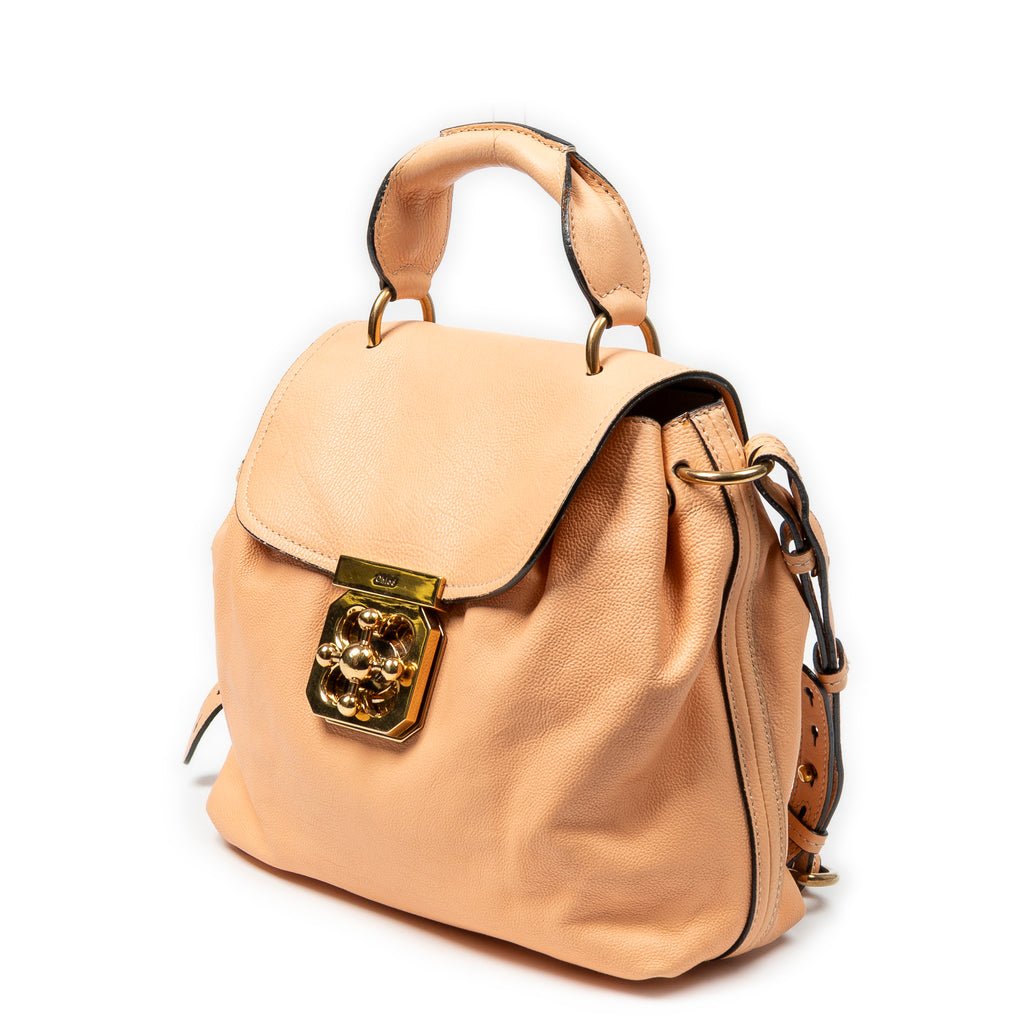 Shoulder Bag Elsie Satchel Orange Grained Calfskin Leather