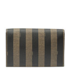 Clutch Vintage Flap Clutch Brown Pequin Coated Canvas