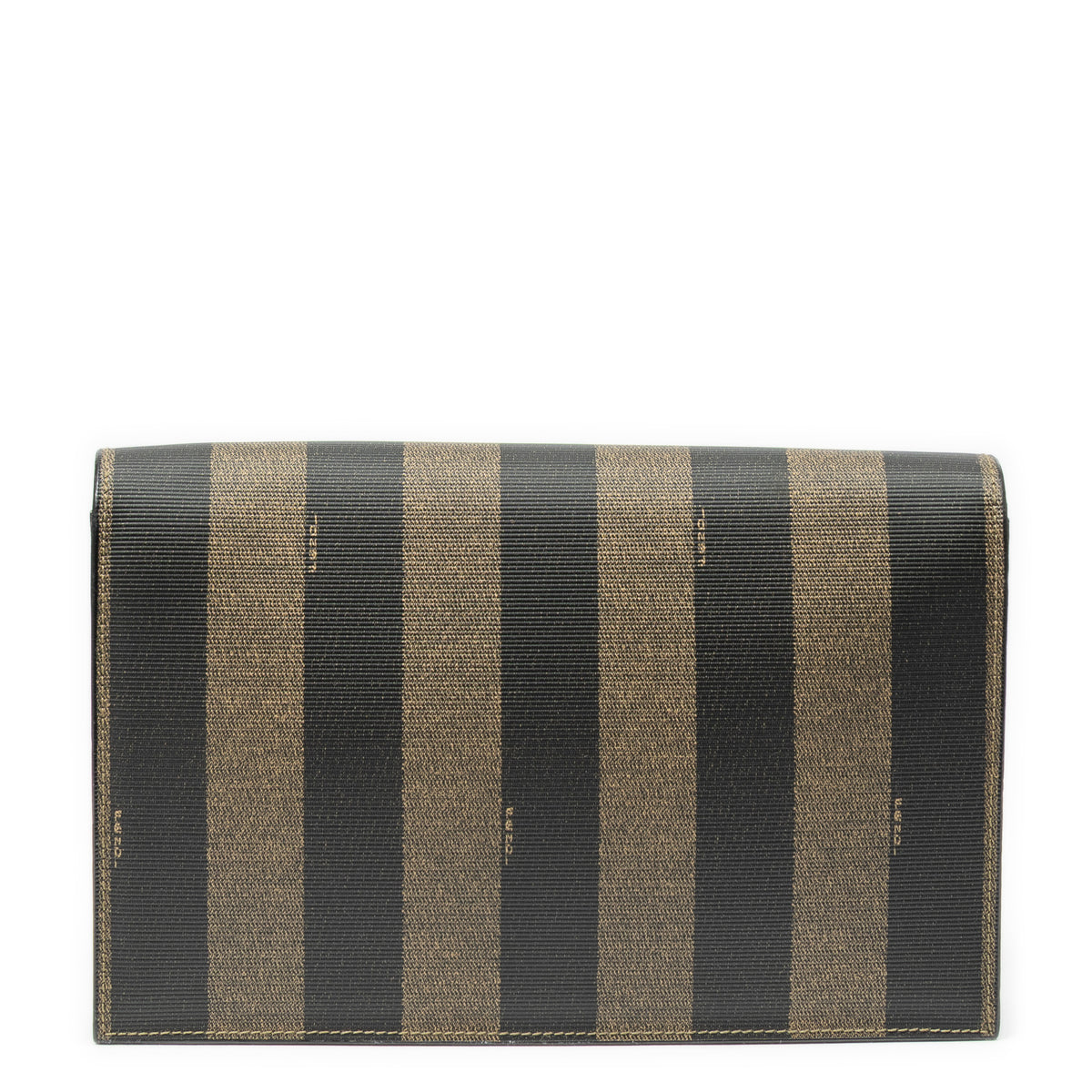 Clutch Vintage Flap Clutch Brown Pequin Coated Canvas