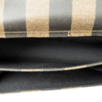 Clutch Vintage Flap Clutch Brown Pequin Coated Canvas