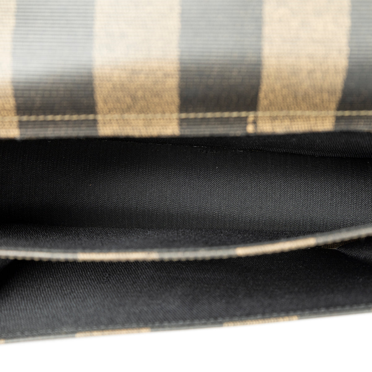 Clutch Vintage Flap Clutch Brown Pequin Coated Canvas