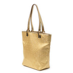 Shoulder Bag Small Bucket Tote Gold Monogrammed Canvas