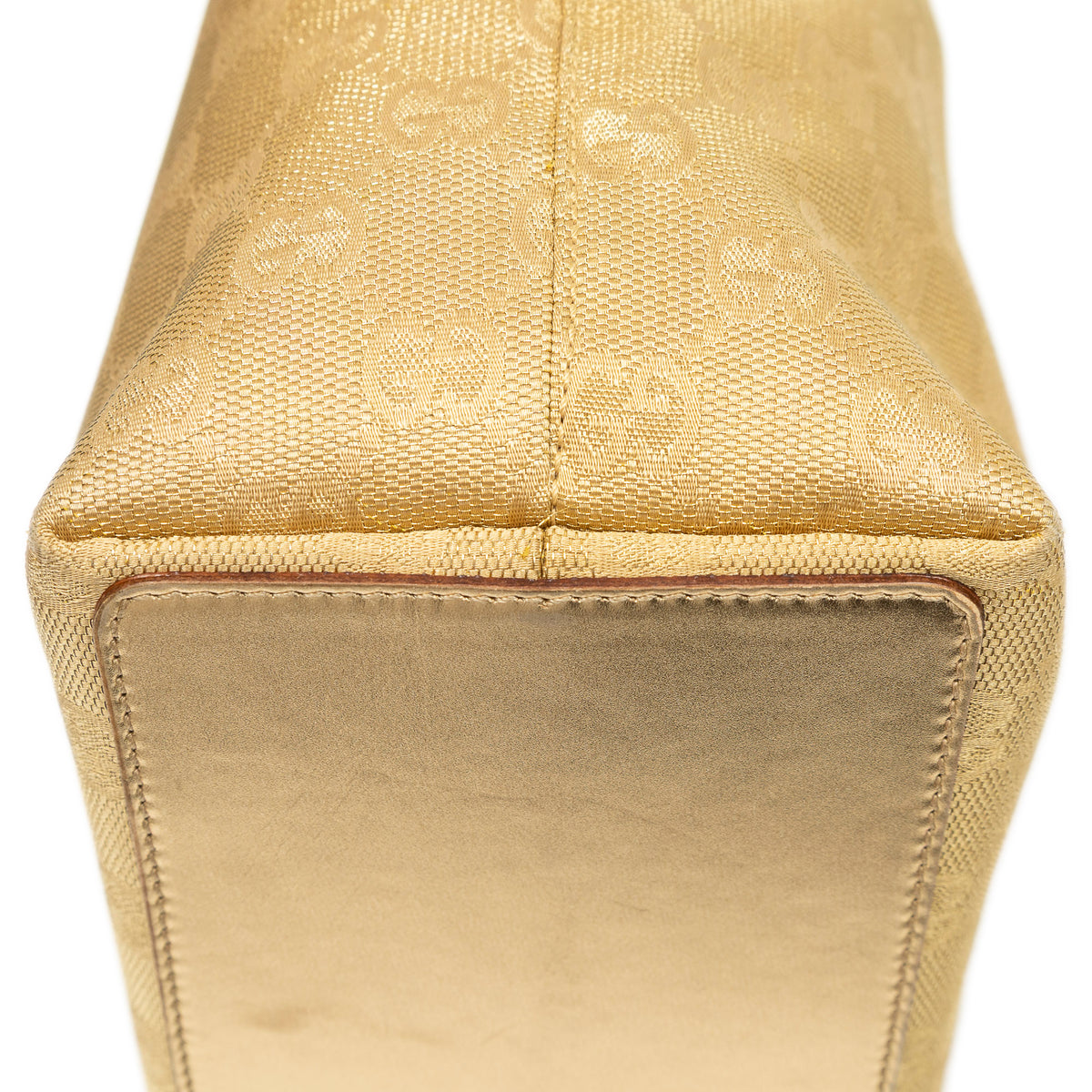 Shoulder Bag Small Bucket Tote Gold Monogrammed Canvas