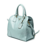 Shoulder Bag Convertible Open Tote Light Blue Saffiano Leather