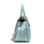 Shoulder Bag Convertible Open Tote Light Blue Saffiano Leather