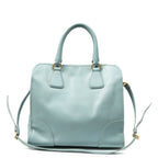 Shoulder Bag Convertible Open Tote Light Blue Saffiano Leather
