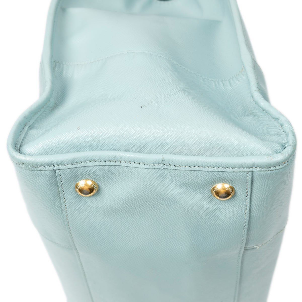 Shoulder Bag Convertible Open Tote Light Blue Saffiano Leather