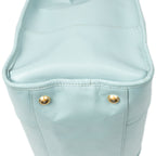 Shoulder Bag Convertible Open Tote Light Blue Saffiano Leather