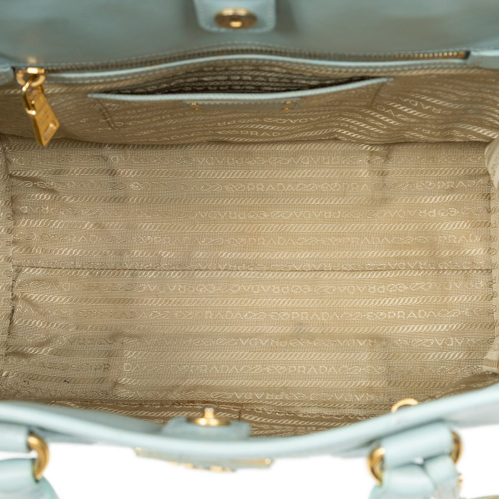 Shoulder Bag Convertible Open Tote Light Blue Saffiano Leather