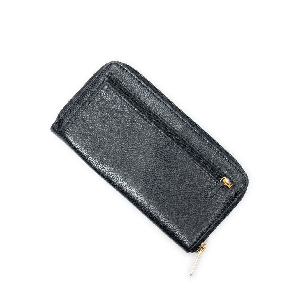 Wallet CC Timeless Zip Around Wallet Black Caviar Leather